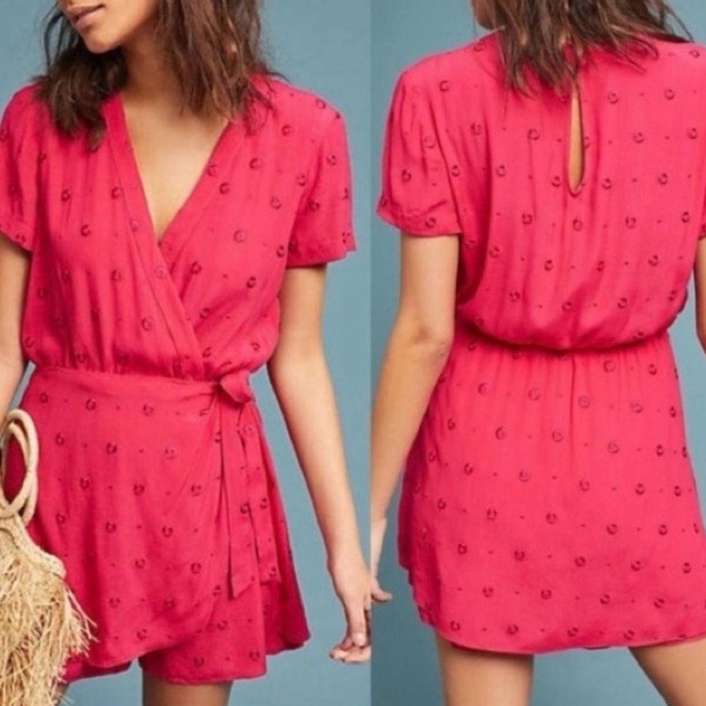 Anthropologie Vibrant Red Dress